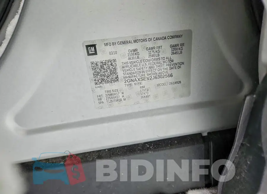 2GNAXSEV2J6302566 Photo# 12