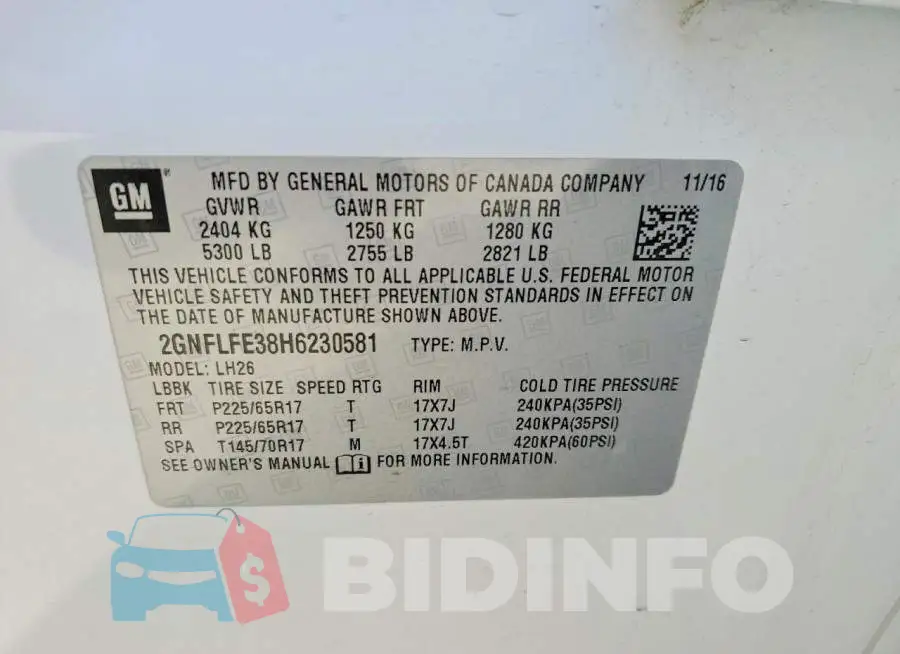 2GNFLFE38H6230581 Photo# 13