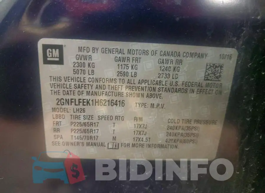 2GNFLFEK1H6216416 Photo# 13