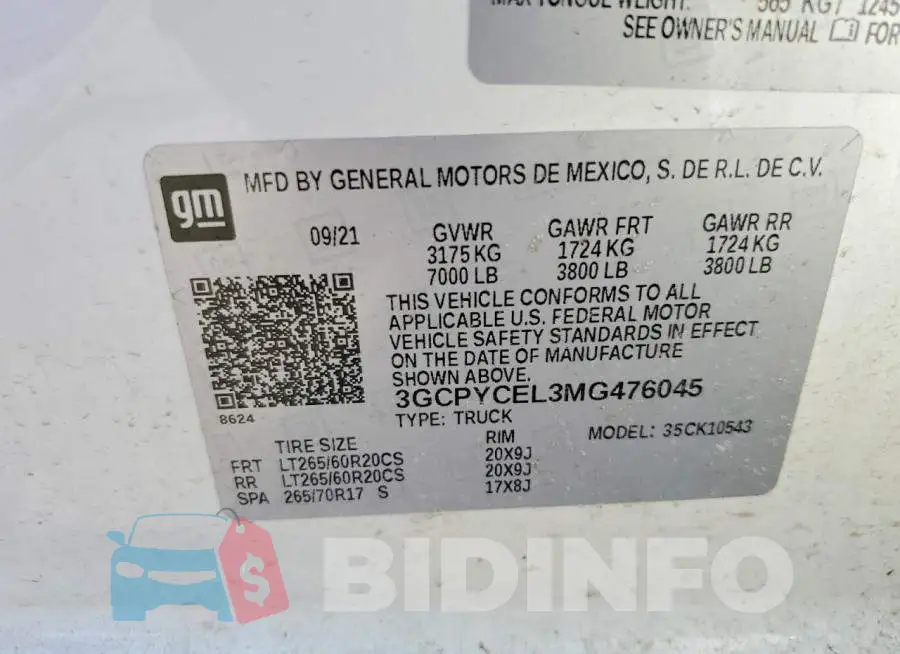 3GCPYCEL3MG476045 Photo# 12