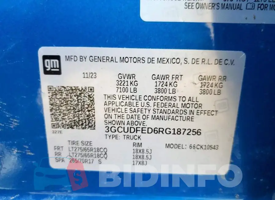 3GCUDFED6RG187256 Photo# 10