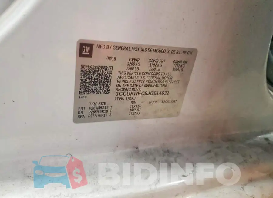 3GCUKREC8JG514632 Photo# 12