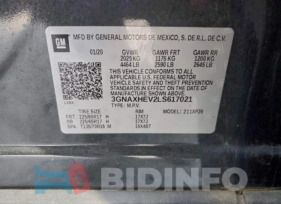 3GNAXHEV2LS617021 Photo# 13