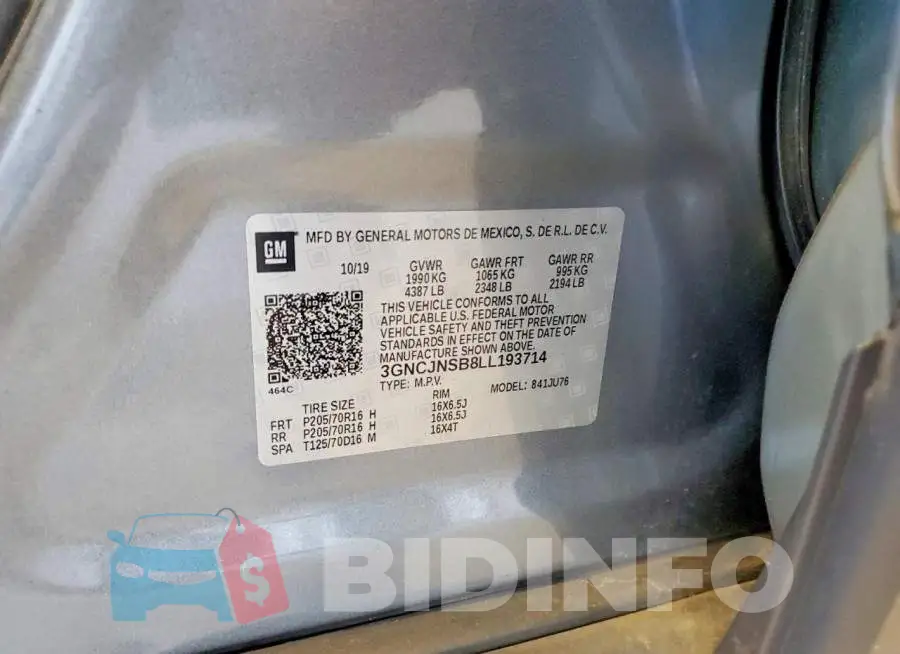 3GNCJNSB8LL193714 Photo# 13