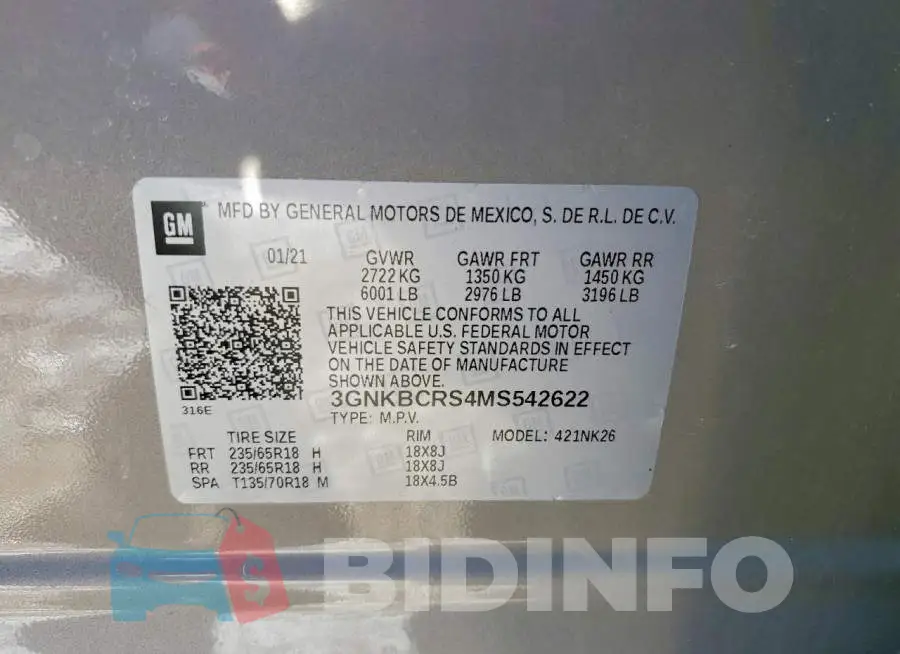 3GNKBCRS4MS542622 Photo# 13