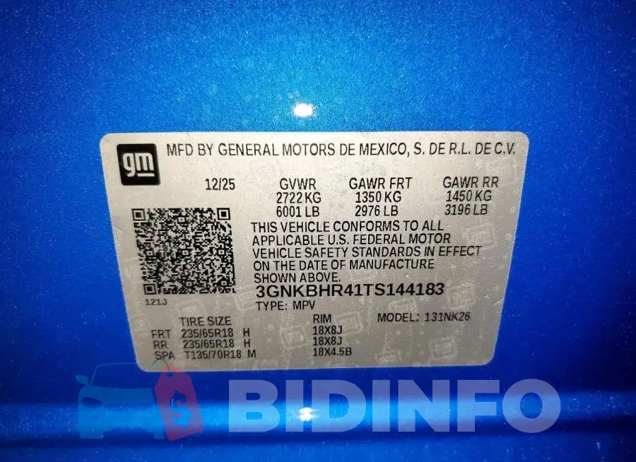 3GNKBHR41TS144183 Photo# 13