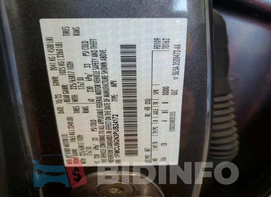 1FMCU9GN3PUB24172 Photo# 14