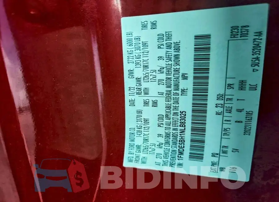 1FMDE5BH1NLB83025 Photo# 12