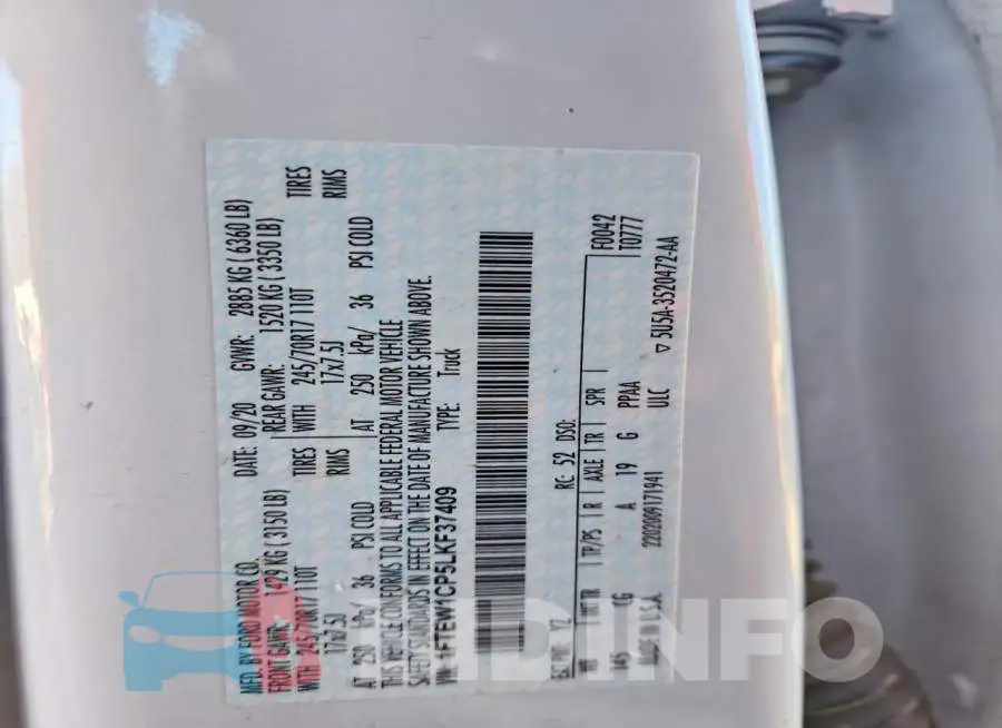1FTEW1CP5LKF37409 Photo# 13