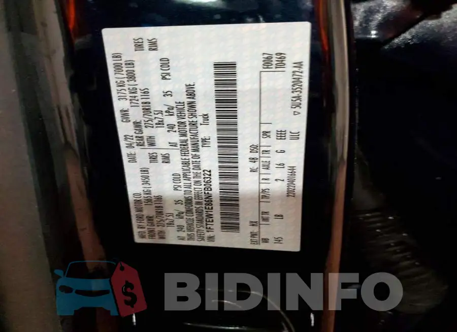 1FTEW1E86NFB06322 Photo# 12