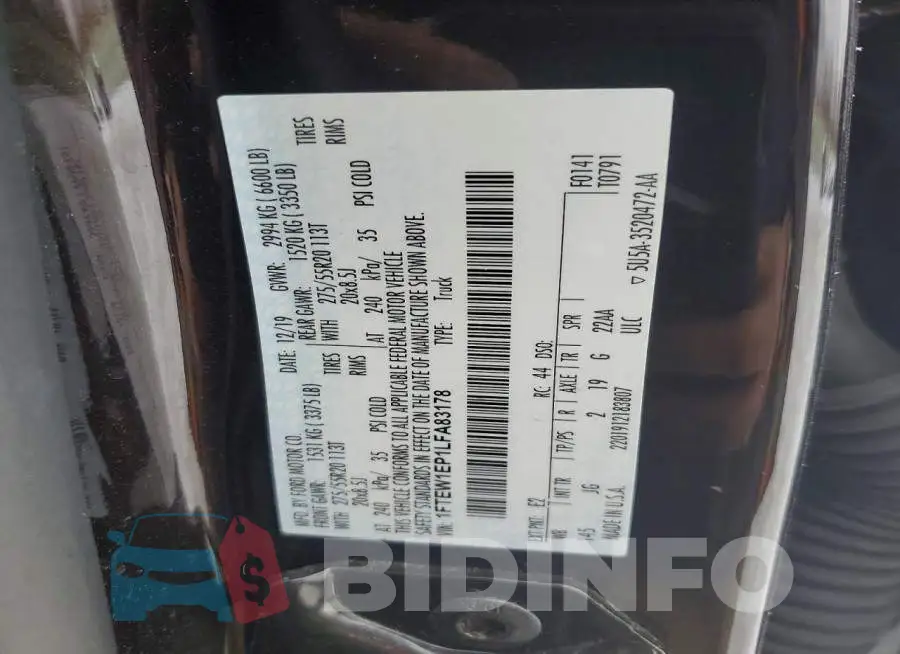 1FTEW1EP1LFA83178 Photo# 12