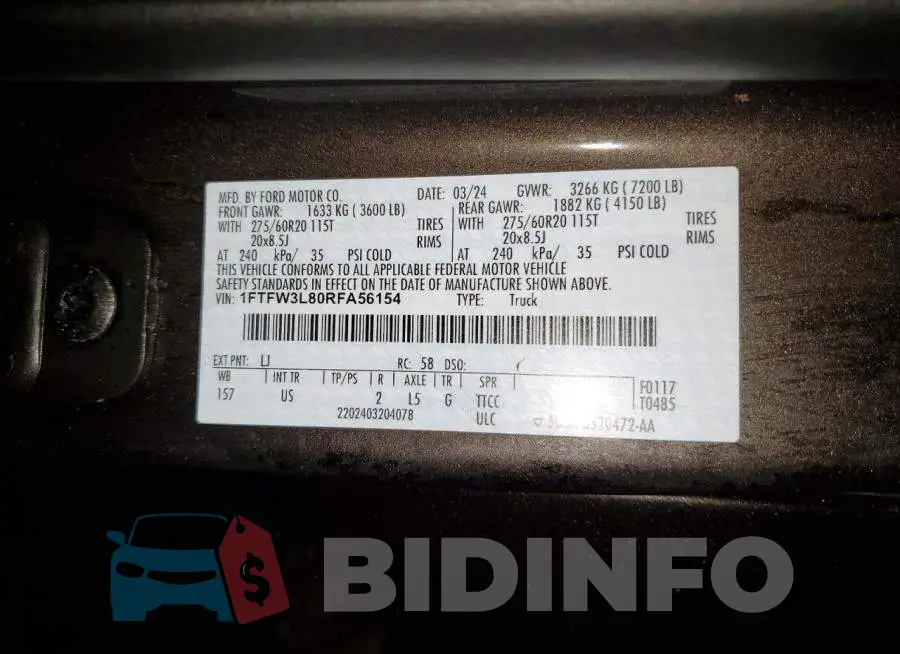 1FTFW3L80RFA56154 Photo# 12