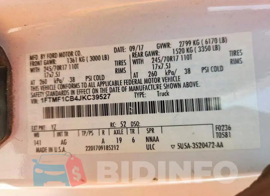 1FTMF1CB4JKC39527 Photo# 12