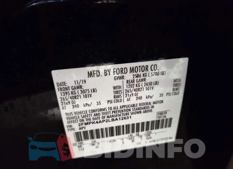 2FMPK4AP2LBA12631 Photo# 14