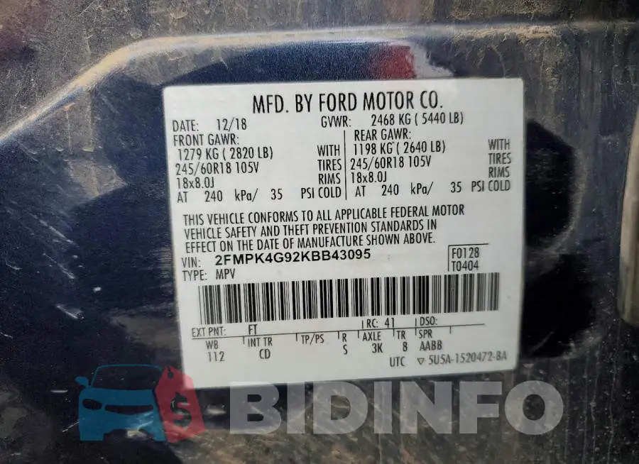 2FMPK4G92KBB43095 Photo# 14