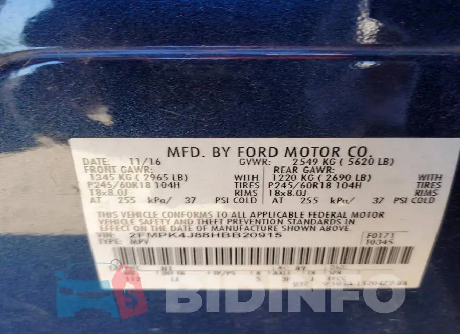 2FMPK4J88HBB20915 Photo# 13