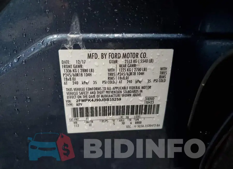 2FMPK4J90JBB35259 Photo# 13