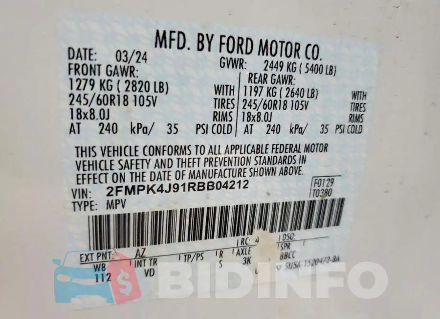 2FMPK4J91RBB04212 Photo# 14