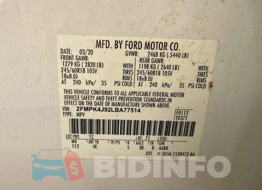2FMPK4J92LBA77514 Photo# 10