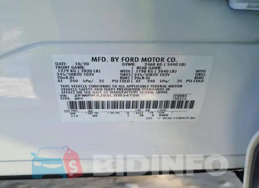 2FMPK4J95LBB34708 Photo# 14
