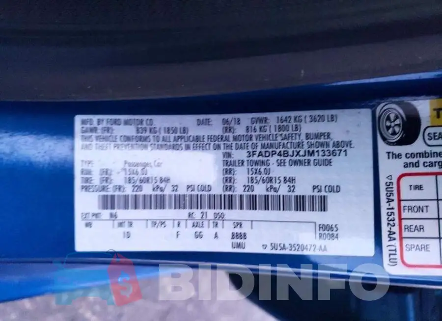 3FADP4BJXJM133671 Photo# 12