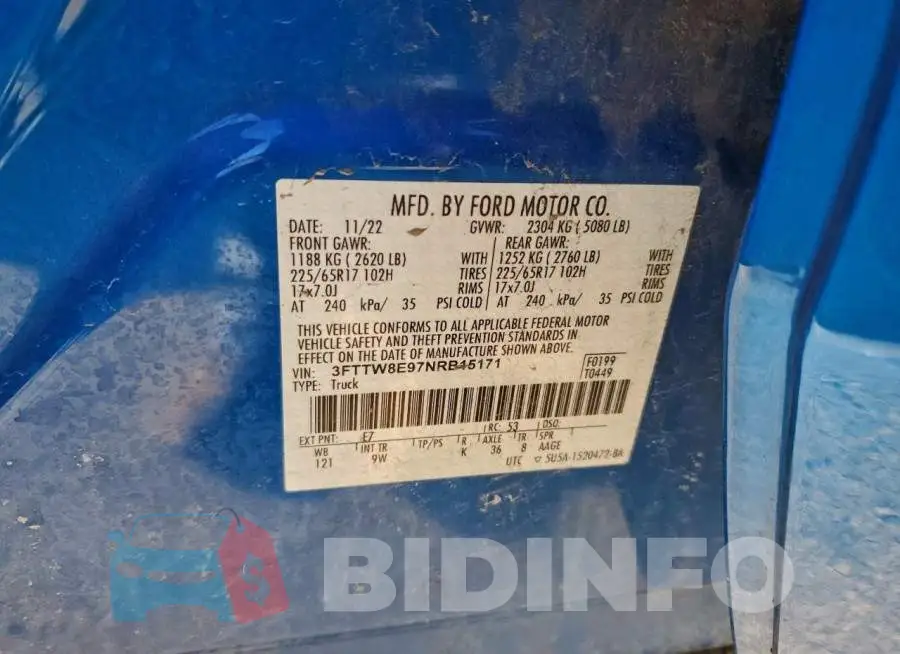 3FTTW8E97NRB15171 Photo# 12