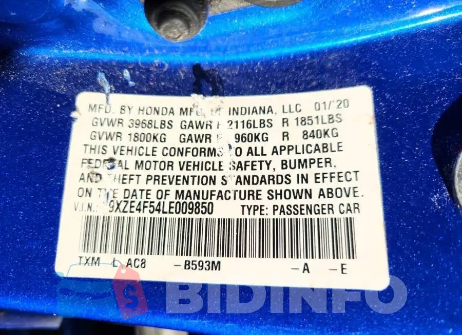 19XZE4F54LE009850 Photo# 12