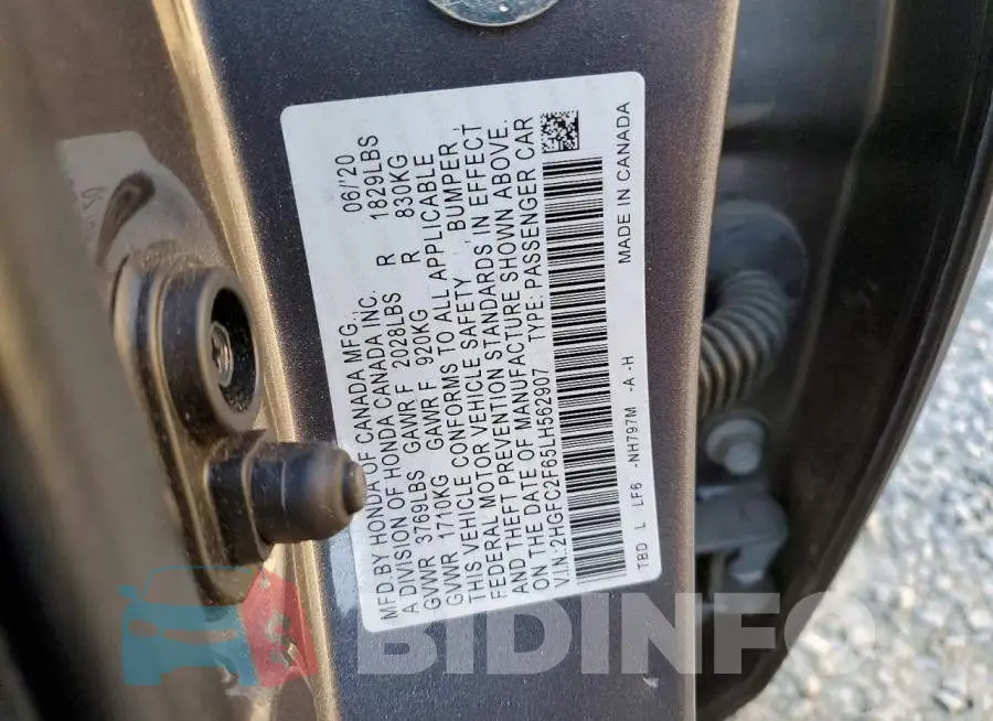 2HGFC2F65LH562907 Photo# 12