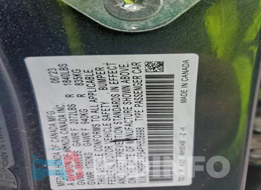 2HGFE2F54PH558998 Photo# 12