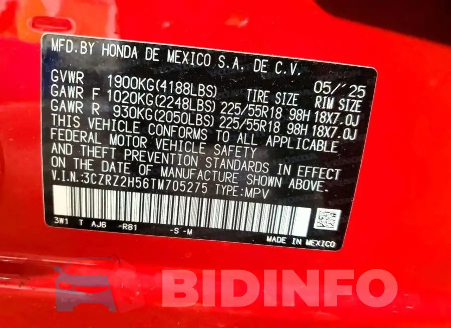 3CZRZ2H56TM705275 Photo# 13