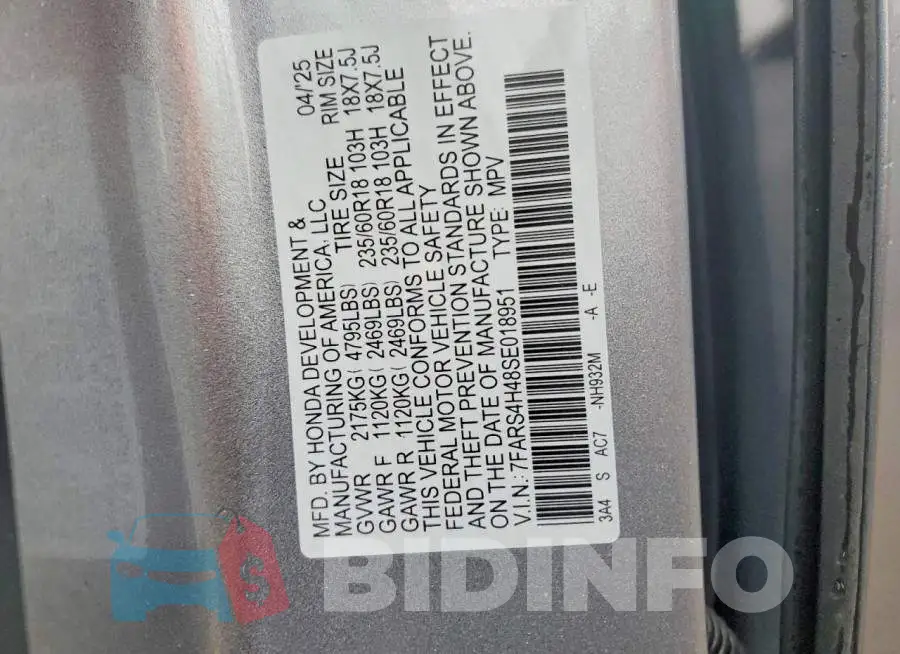 7FARS4H48SE018951 Photo# 13