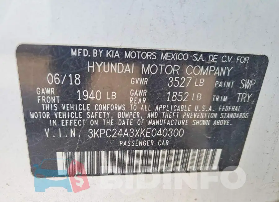 3KPC24A3XKE040300 Photo# 13