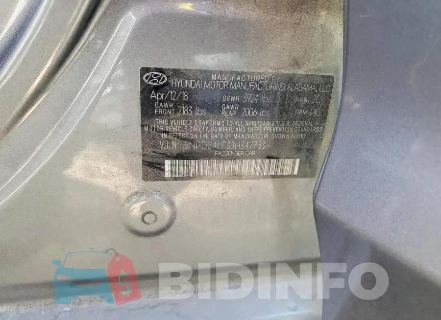 5NPD84LF3JH347733 Photo# 12
