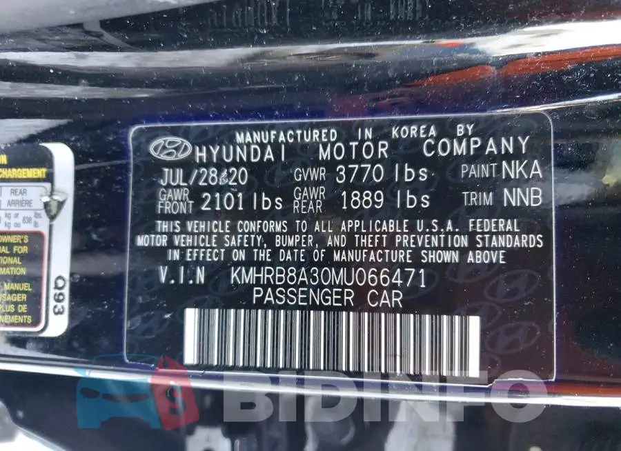 KMHRB8A30MU066471 Photo# 14