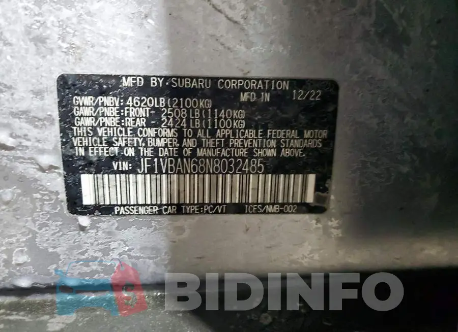 JF1VBAN68N8032485 Photo# 12