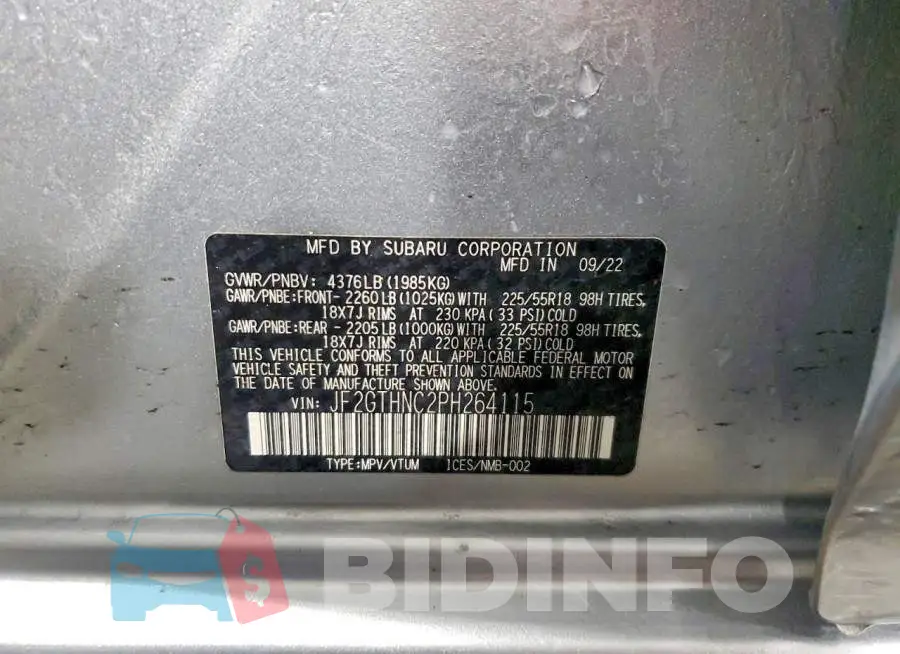 JF2GTHNC2PH264115 Photo# 12