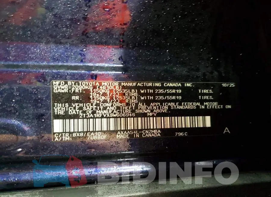 2T3A1RFVXSW606946 Photo# 14