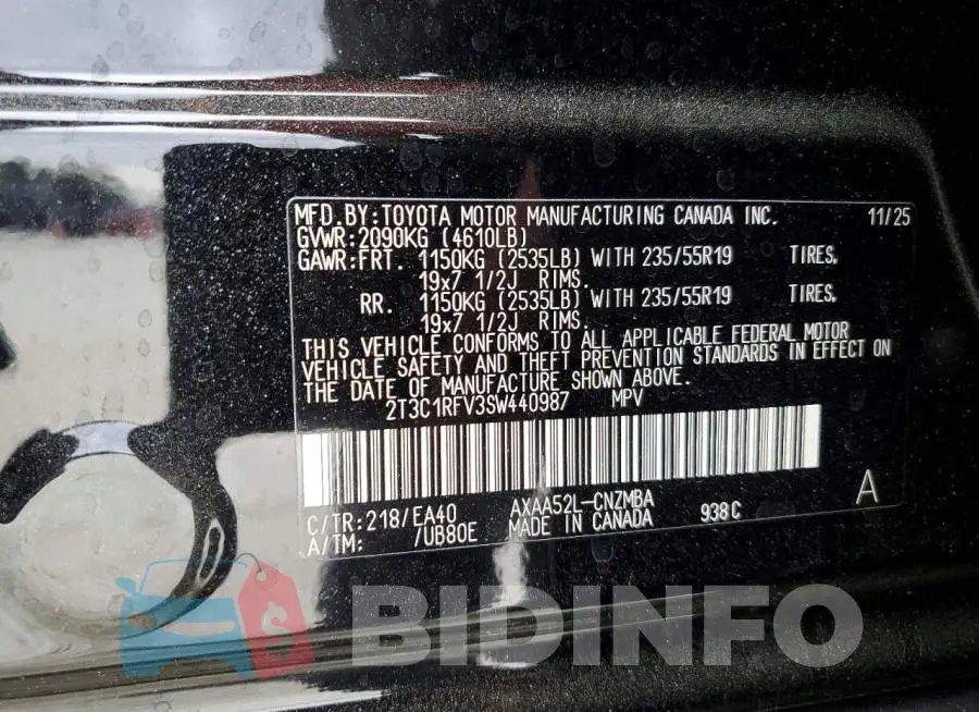 2T3C1RFV3SW440987 Photo# 13