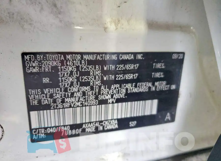 2T3G1RFV2MC140993 Photo# 13