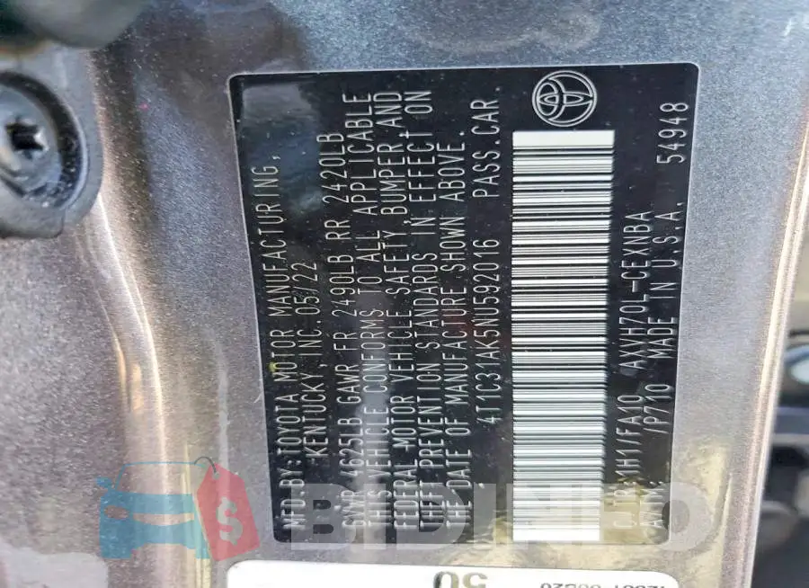 4T1C31AK5NU592016 Photo# 12