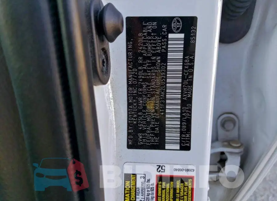 4T1F31AK2LU539302 Photo# 12