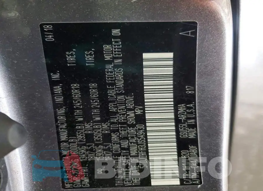 5TDJZRFH3JS549430 Photo# 14