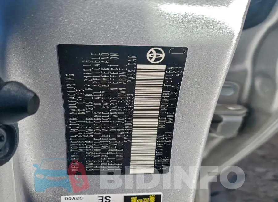 5YFB4MDE7SP345223 Photo# 12