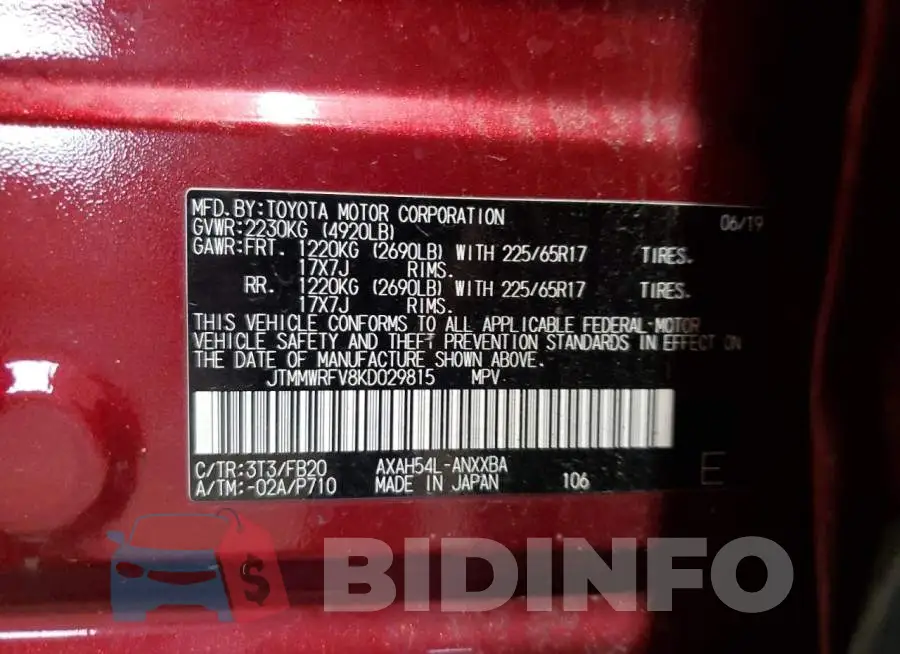 JTMMWRFV8KD029815 Photo# 13