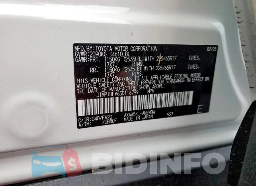 JTMP1RFV6SD116799 Photo# 13