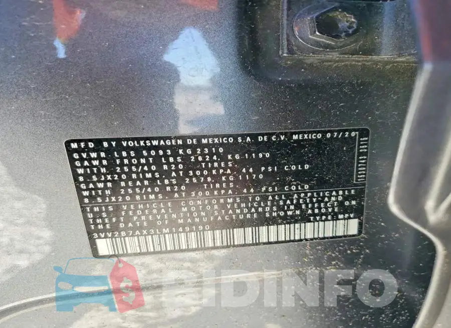 3VV2B7AX3LM149190 Photo# 13