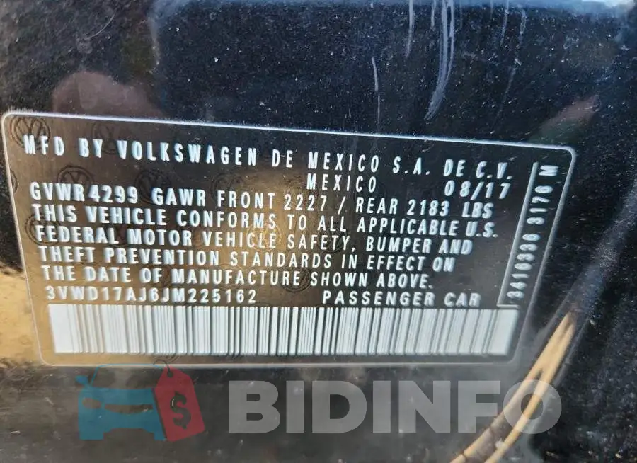3VWD17AJ6JM225162 Photo# 12