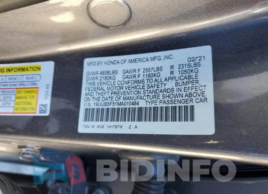 19UUB5F51MA010484 Photo# 12