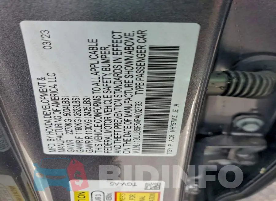 19UUB6F54PA002793 Photo# 13