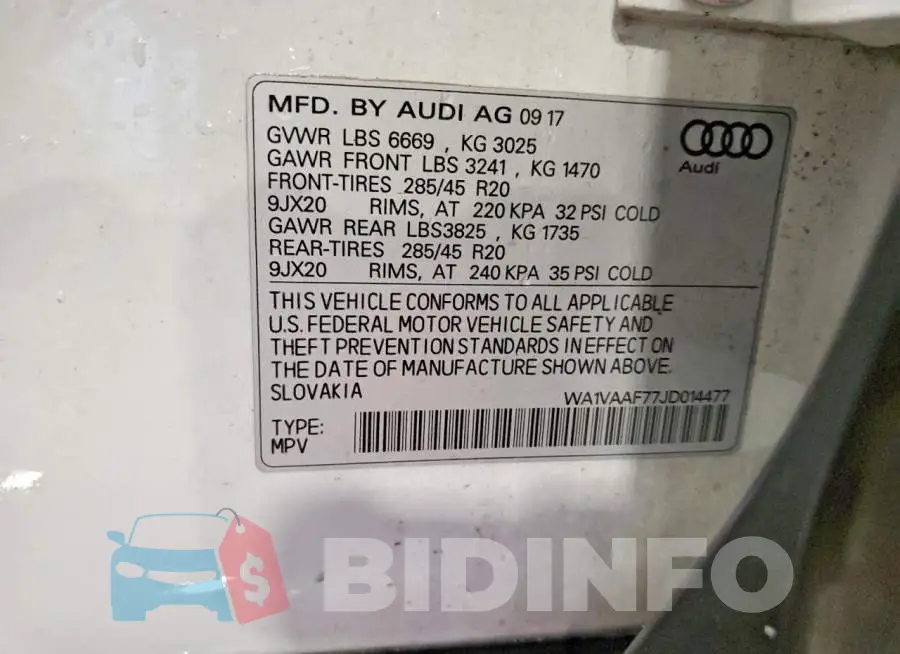 WA1VAAF77JD014477 Photo# 13